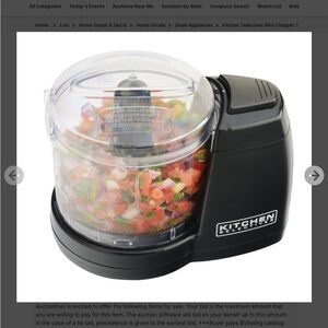 NEW Kitchen Selectives Mini Food Chopper Processor, 1.5 Cup, Black Original Box